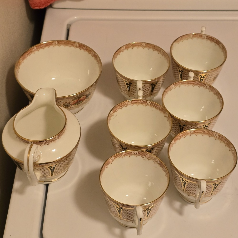 Vintage Fenton Mocha 3326 Bone China Fenton England 8 Piece Tea Set - Picture 9 of 16